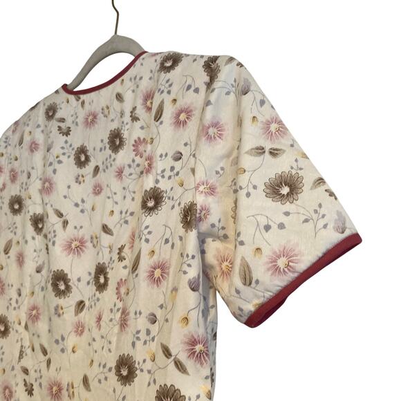 Vintage White Purple Floral Drop Waist Knee Length Kimono Silk Dress Size Medium - Picture 15 of 16